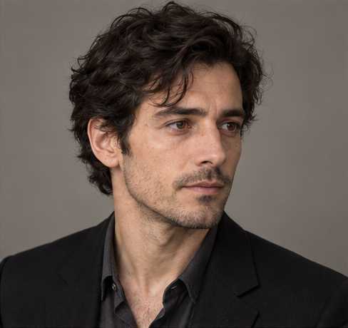 A quiet three-quarter portrait of Ivo Moreau